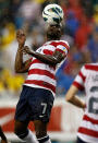 TAMPA, FL - JUNE 08: Midfielder Maurice Edu #7 of Team USA heads the ball against Team Antigua and Barbuda during the FIFA World Cup Qualifier Match at Raymond James Stadium on June 8, 2012 in Tampa, Florida. (Photo by J. Meric/Getty Images)