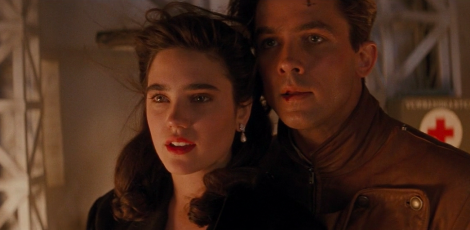 Jennifer Connelly and Billy Campbell in The Rocketeer.