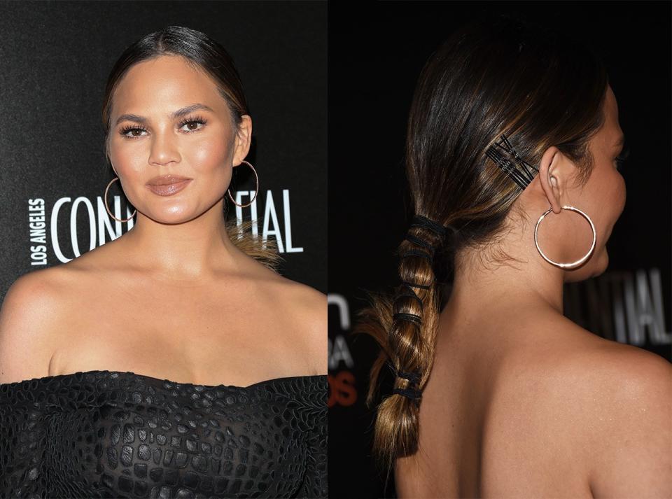 Dress up a basic ponytail with accessories.