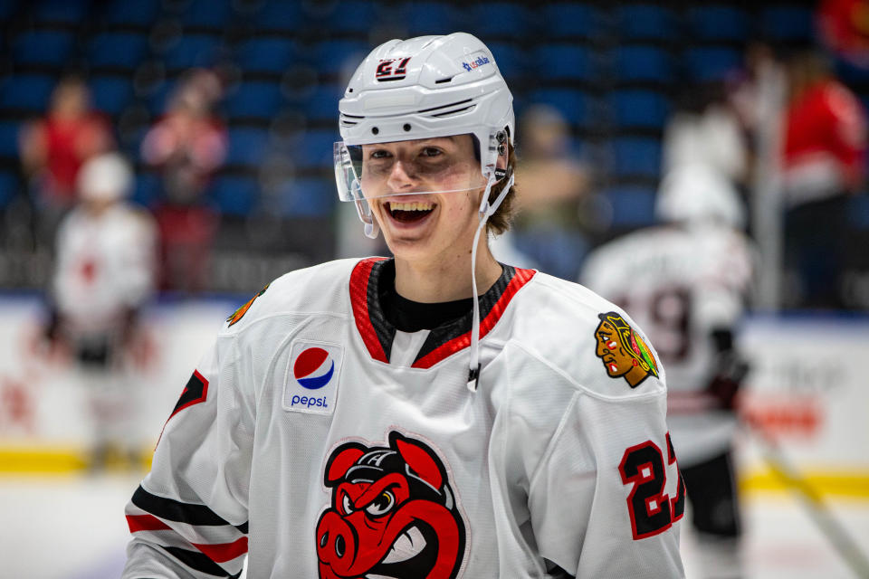 Lukas Riechel is one of three Rockford IceHogs players to recently be named to this year's AHL All-Star Classic.