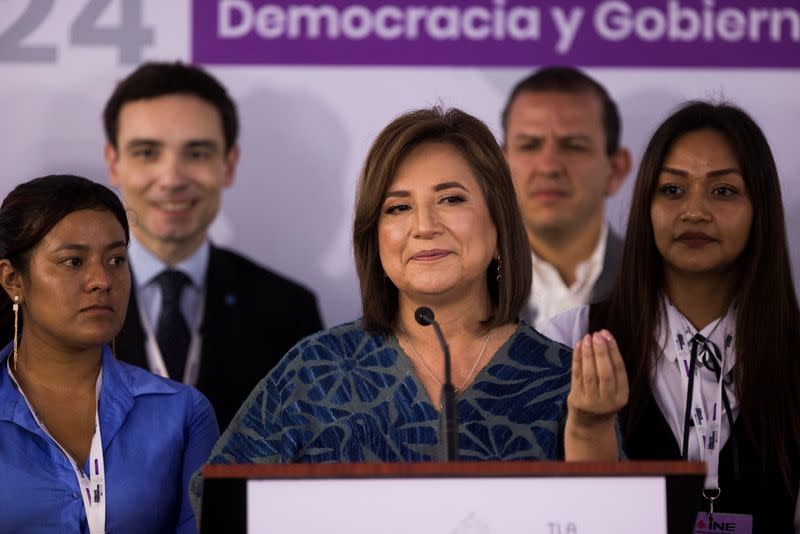 Presidential candidates attend the last presidential debate at the Tlatelolco University Cultural Center, in Mexico City