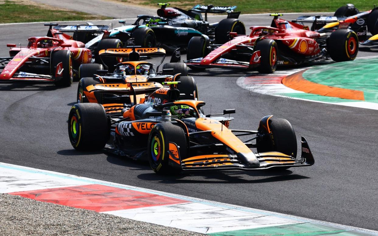 Norris leads Piastri through a chicane at this month's Italian Grand Prix in Monza - Lando Norris: I do not expect Oscar Piastri to give up wins but I am grateful McLaren will favour me