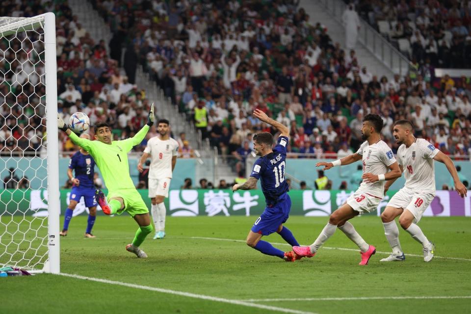 Christian Pulisic’s first-half goal from close range gave the United States a deserved lead (Getty Images)