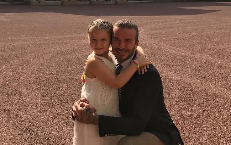 Harper Beckham with her father David - Instagram