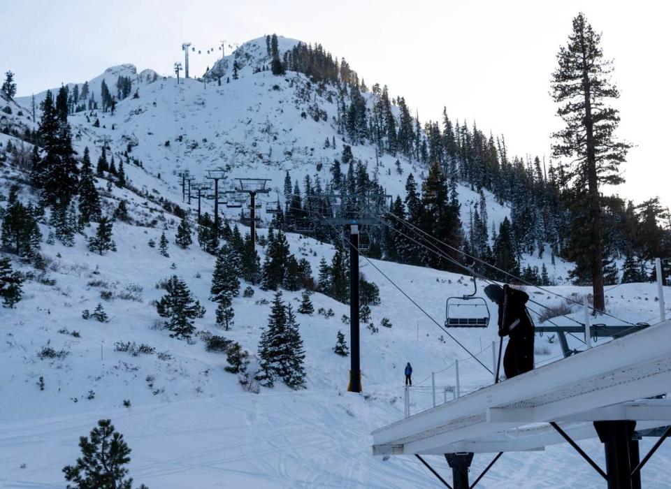 The KT-22 Express ski lift is empty after an avalanche at Palisades Tahoe on Thursday, a day after a deadly avalanche buried multiple people and killed a 66-year-old man. Another avalanche, Thursday on the Alpine Meadows mountain at the resort, resulted in no injuries.