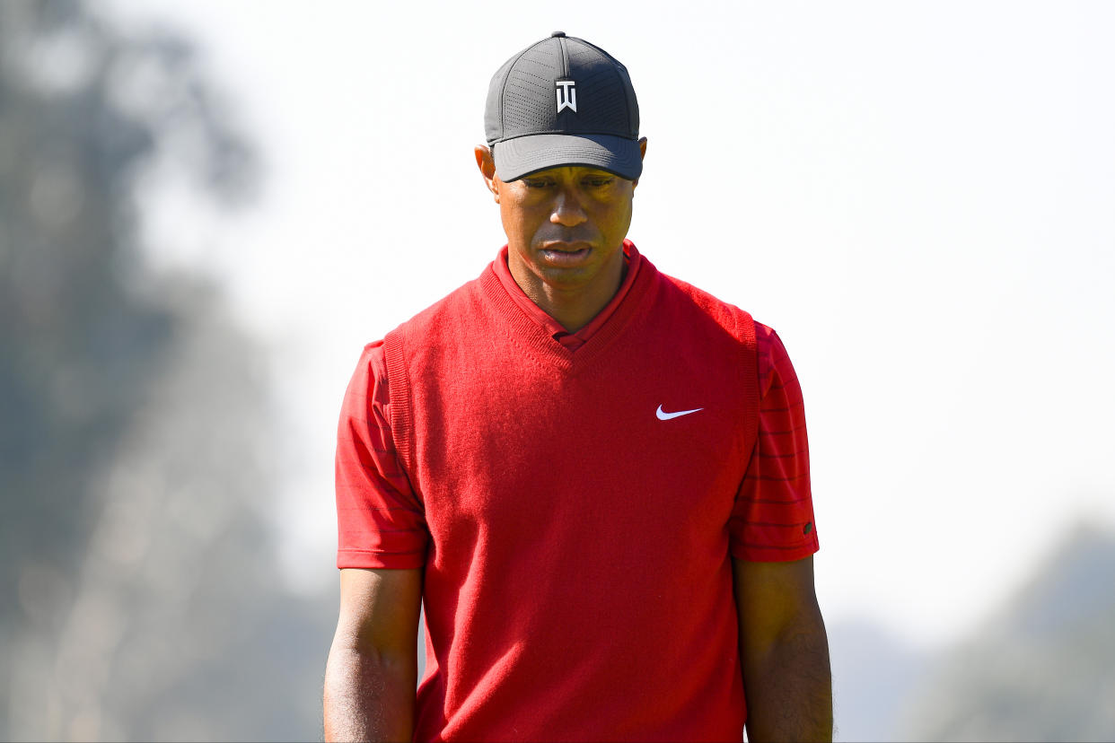 Tiger Woods' ailing back is sidelining him for The Players Championship. (Photo by Brian Rothmuller/Icon Sportswire via Getty Images)