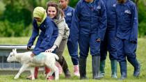 <p> Was the Princess chasing a rogue, runaway lamb or was she just desperate to pet the cute animal? </p> <p> We'll never know. But we do know Kate visited the farm in Alringham in 2017 as part of the work for Farms for City Children, a charity which brings some of the countryside lessons to children living in cities. </p> <p> As a bona fide Berkshire country girl, Kate was in her element, dressed for the occasion in a signature pair of her favourite boots, as she got stuck in with the muck and the animals. </p>