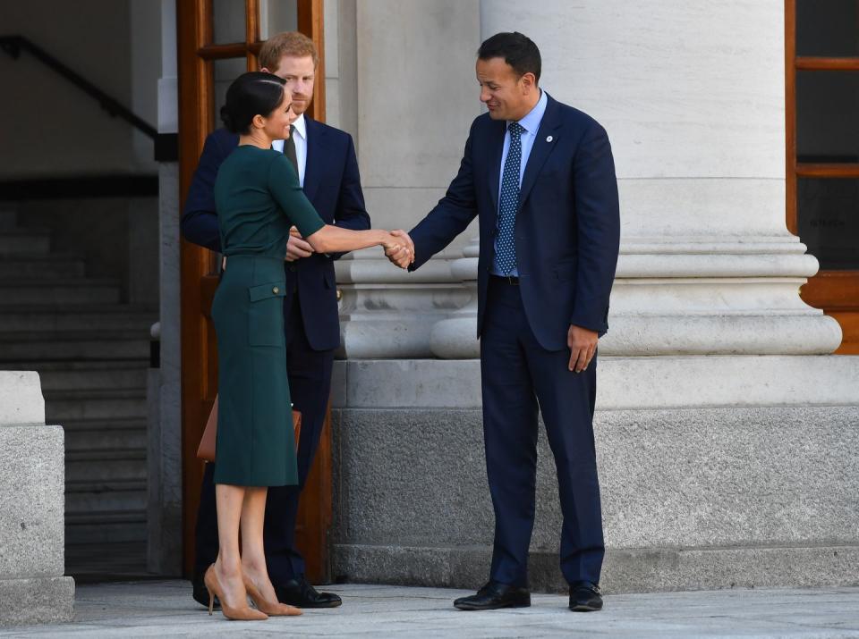 <p>Meeting the Taoiseach (Prime Minister) Leo Varadkar shortly after arriving in Dublin.</p>