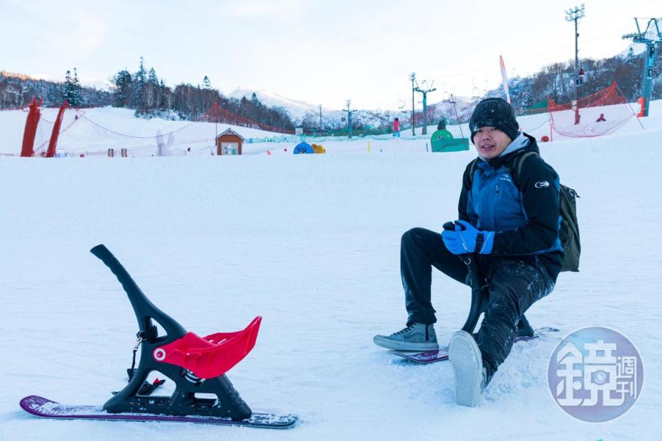 「Snow Drive」是最新的滑雪遊樂器材，容易上手，好玩又安全。（3小時2,000日圓，約NT$560）