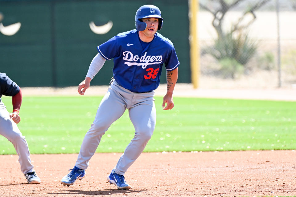 Dalton Rushing被評為兼具選球、長打和堅實防守能力。（MLB Photo by David Durochik/Diamond Images via Getty Images）