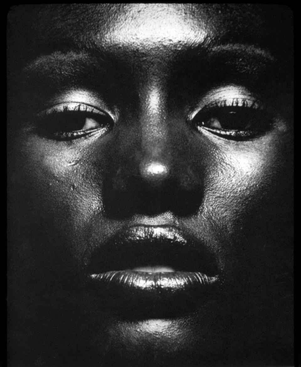 1979: Close-up portrait of actress, musician, and model Grace Jones