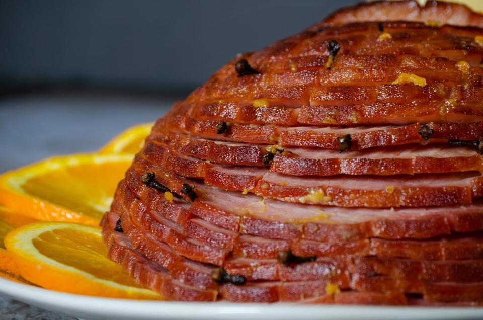 Roasted Whole Ham With Orange Honey Glaze