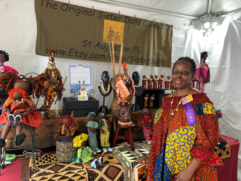 Ingrid Humphrey, owner of the Original Sister Dolls Collection from St. Augustine, FL, won first place in the Arts Awards at the 40th annual Arts in the Heart of Augusta Festival. This was Humphrey's first time at the festival and has been making the dolls from her home in St. Augustine for 30 years.
