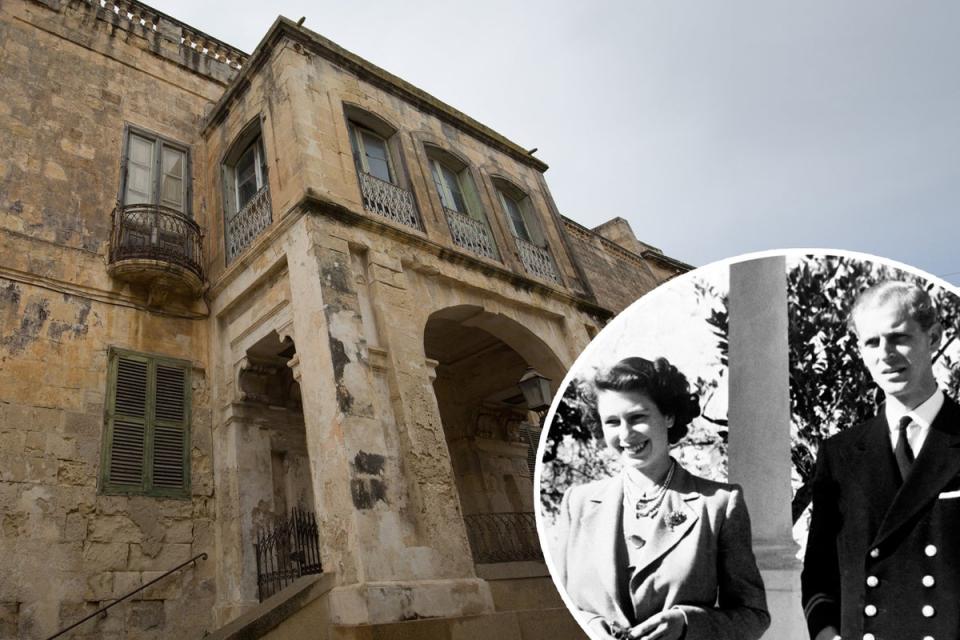 Princess Elizabeth and Prince Phillip lived at Villa Guardamangia at various times between 1949 and 1951 (ES)