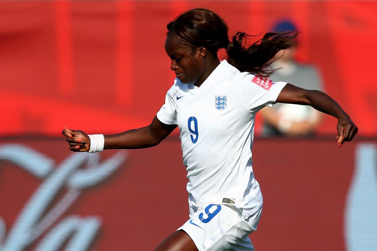 National service: Eni Aluko in action against Monaco at the World Cup: Getty Images