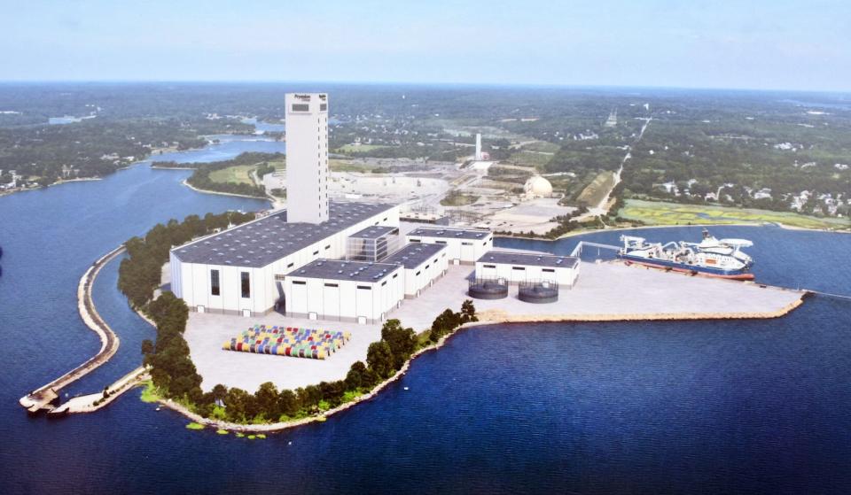 A rendering of the manufacturing facility coming to Brayton Point.