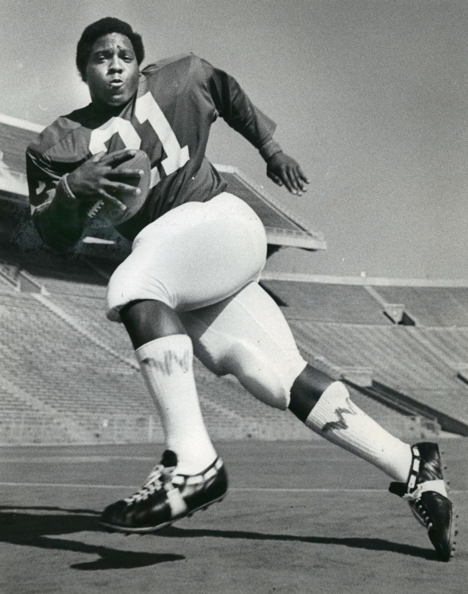 Rufus Ferguson played for the Badgers from 1970 through 1972, rushing for 2,814 yards, then a program record.