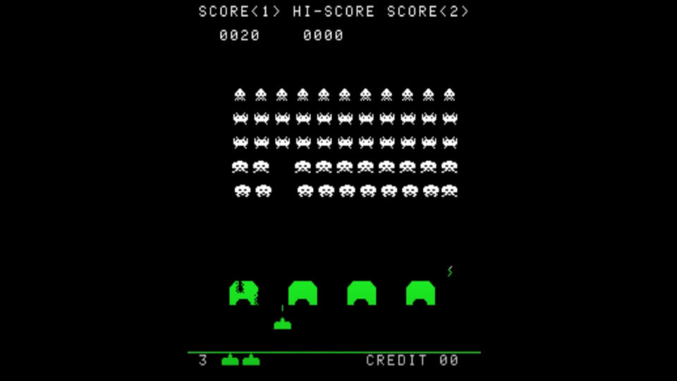 A screenshot from Space Invaders