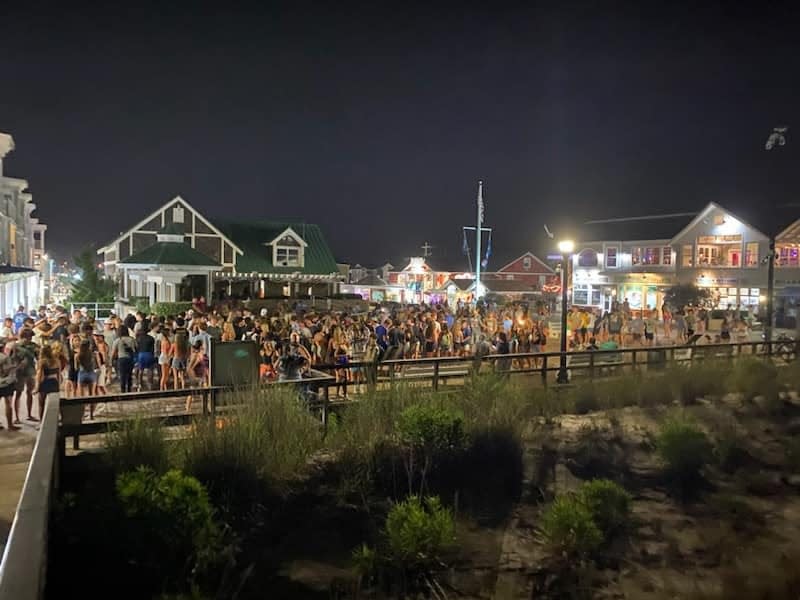 Bethany Beach police said a crowd of over 300 teenagers gathered on the beach and boardwalk Wednesday night.