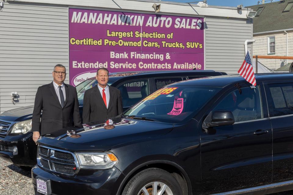 Owner TJ Schultz (right) and his brother (and manager) James Schultz of Manahawkin Auto Sales, a family-owned used car dealership in the Manahawkin section of Stafford that's celebrating its 60th anniversary this year.