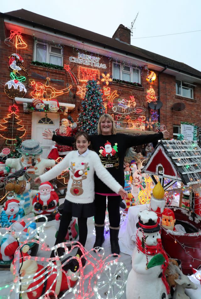 The decorations are the work of Lyn Farnes with her daughter Roni-Jo (Gareth Fuller/PA)