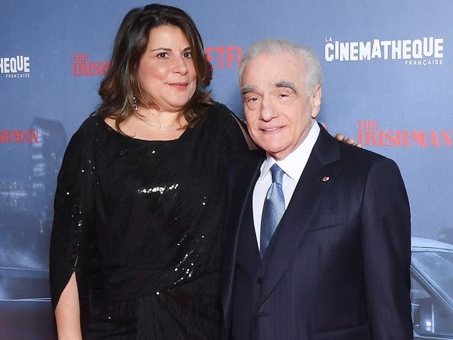 <p>Stephane Cardinale - Corbis/Corbis/Getty</p> Cathy Scorsese and Martin Scorsese at the "The Irishman" premiere on October 17, 2019 in Paris, France.