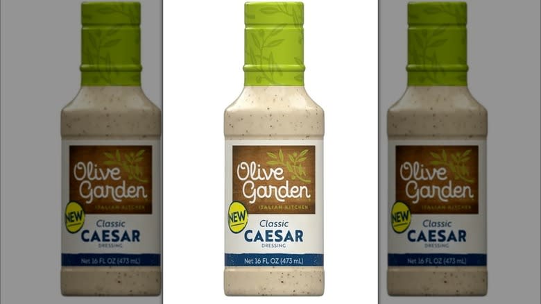 bottle of Olive Garden Caesar dressing