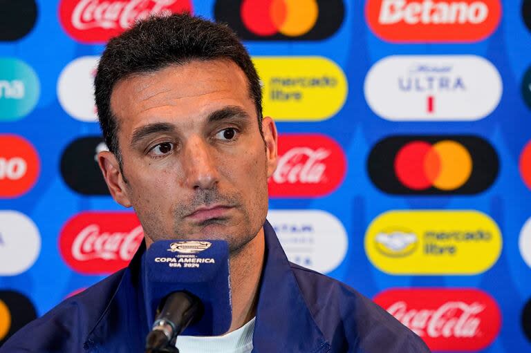 Lionel Scaloni en la conferencia de prensa previa a las semifinales de la Copa América vs. Canadá