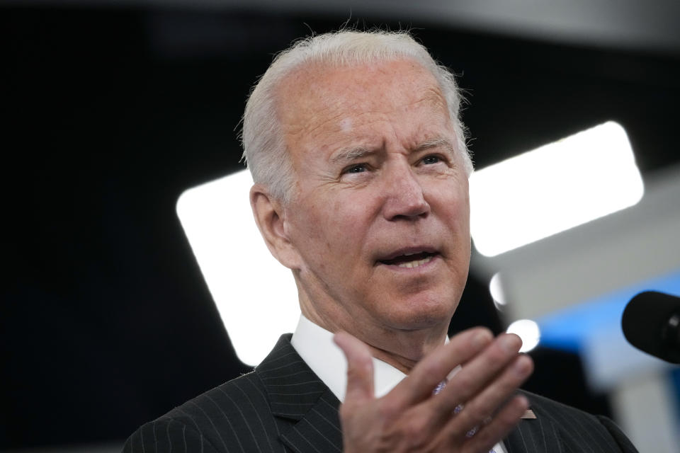 President Biden in Washington on Wednesday. (Drew Angerer/Getty Images)