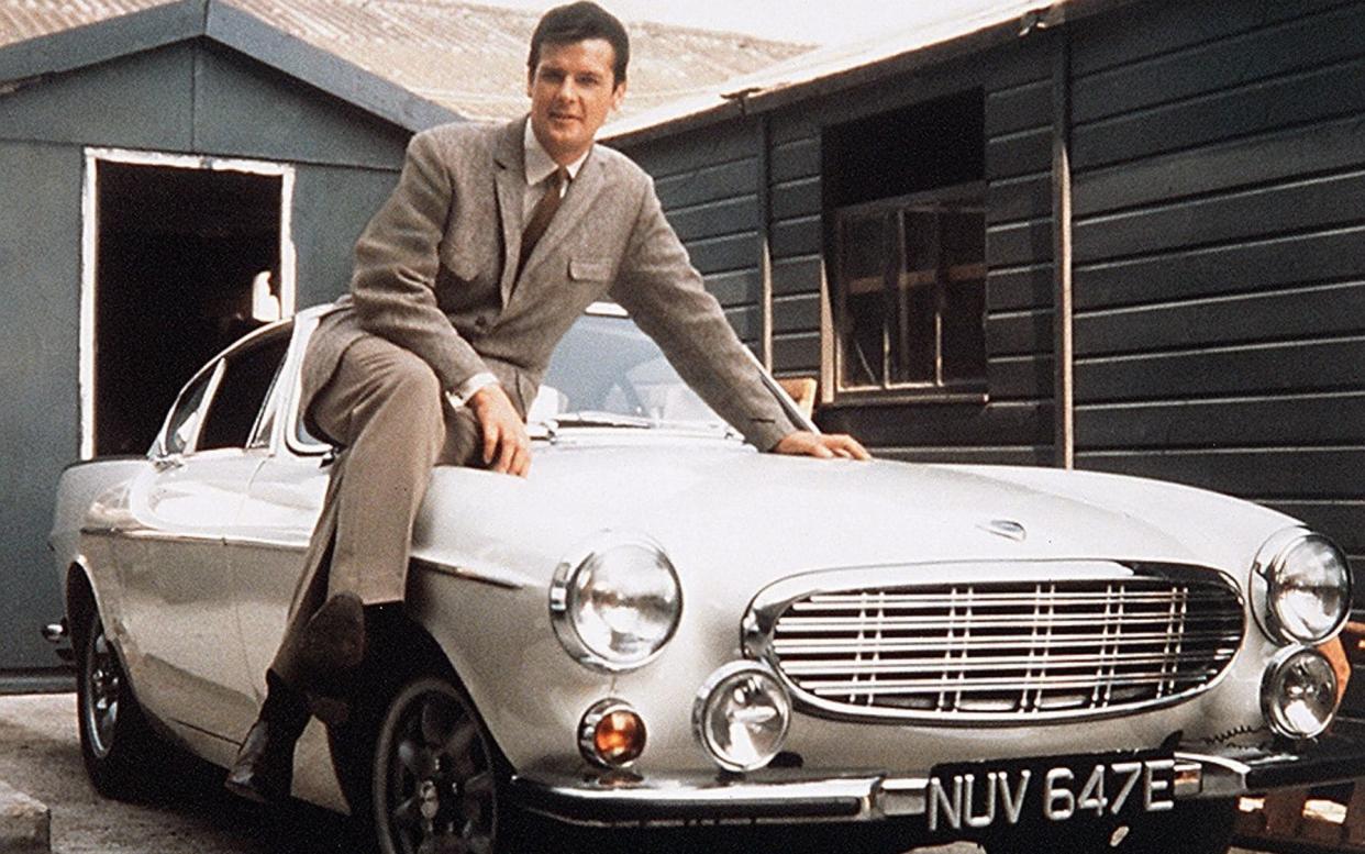 'The Saint' TV - 1960's - Roger Moore and Volvo P1800 Coupe - REX/ITV