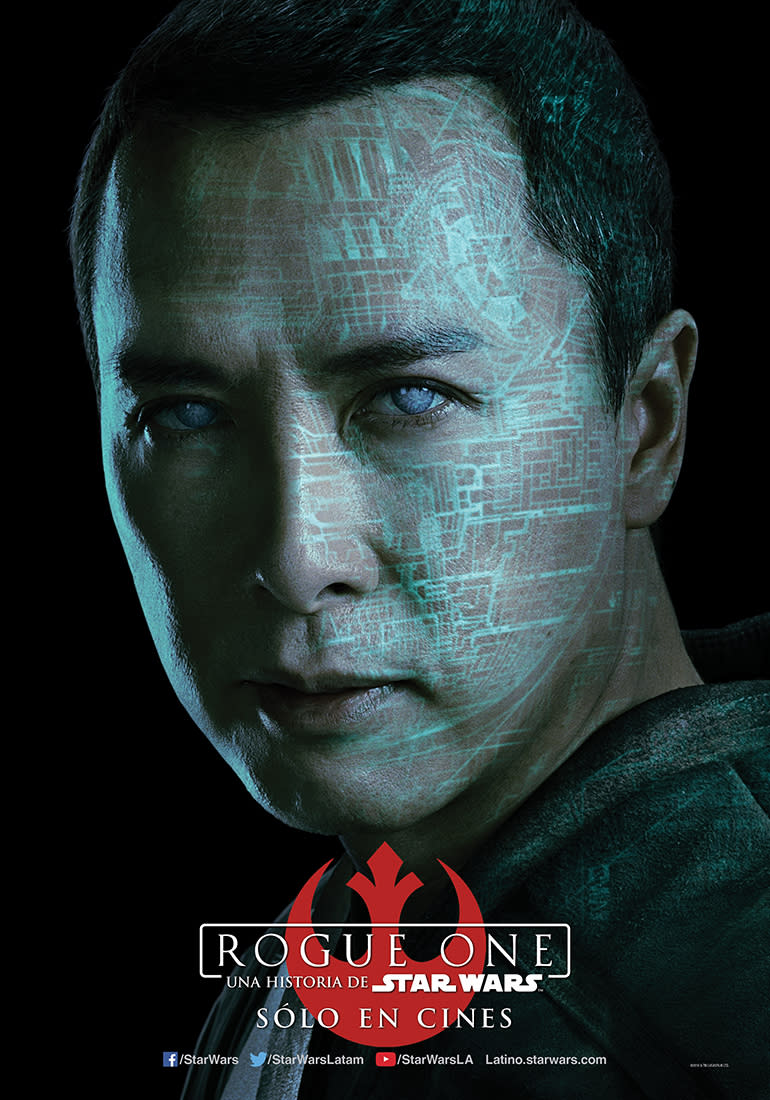 DONNIE YEN es Chirrut Îmwe. Un monje guerrero con fe en la Fuerza.