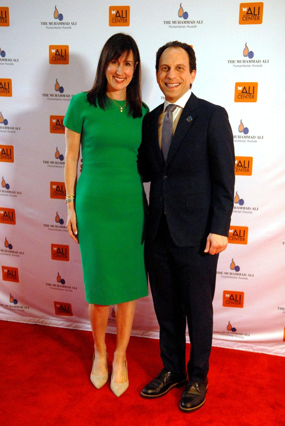 Rachel Greenberg left, and her husband, Louisville Mayor Craig Greenberg, right, pose for a photo on the red carpet during The Muhammad Ali Humanitarian Awards Saturday evening. Nov. 04, 2023