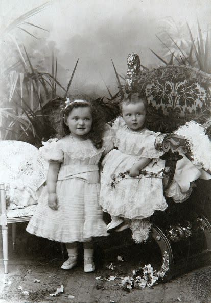 <p>Rather than being princesses, the Romanov daughters were Grand Duchesses. Here, young Olga and Tatiana pose for a portrait. </p>