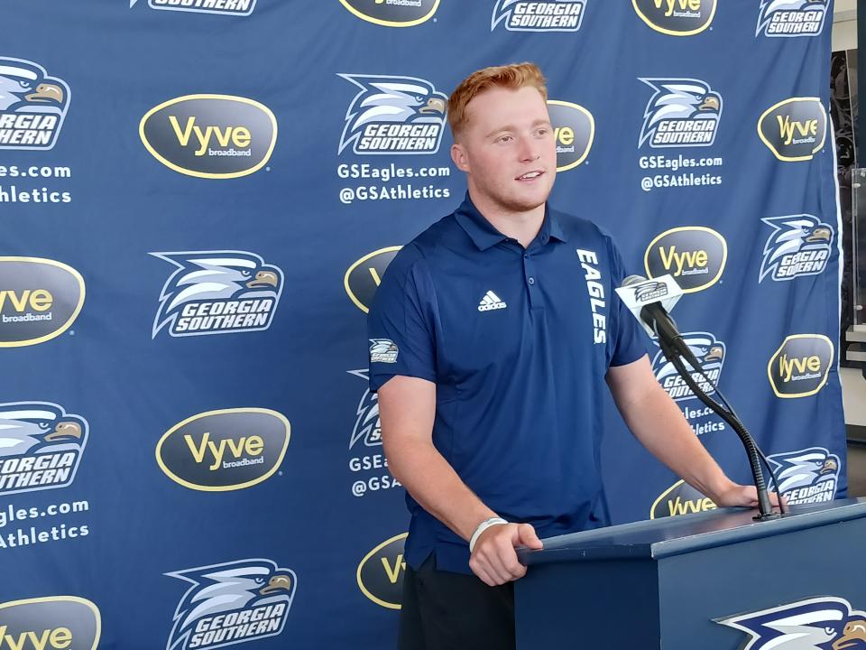 Georgia Southern's sixth-year quarterback Kyle Vantrease, a transfer from the University of Buffalo, talked about his first Eagles game against  Morgan State and the road trip to Nebraska during a press conference earlier this month.