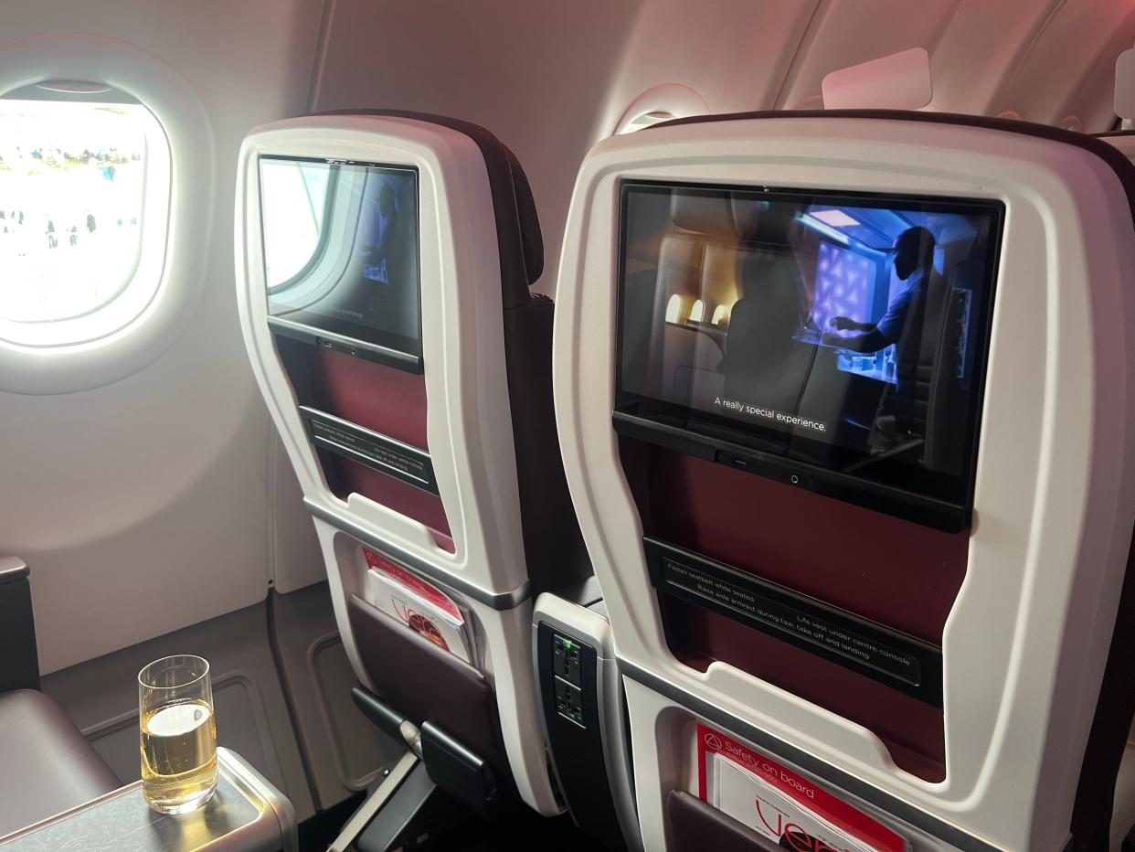 The seatback screens on Virgin's A330neo.