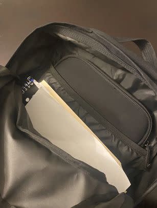 A Carhartt backpack with a pocket that fits up to a 17-inch laptop