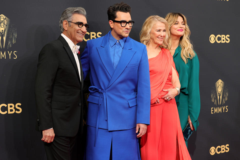 <p>Eugene Levy, Dan Levy, Catherine O'Hara and Annie Murphy</p>