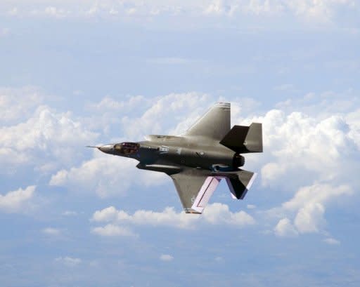 File photo of the F-35 fighter jet. Australia has announced a delay in the order of 12 F-35 Joint Strike Fighter jets by two years to save money in an aggressive drive to return the national budget to surplus