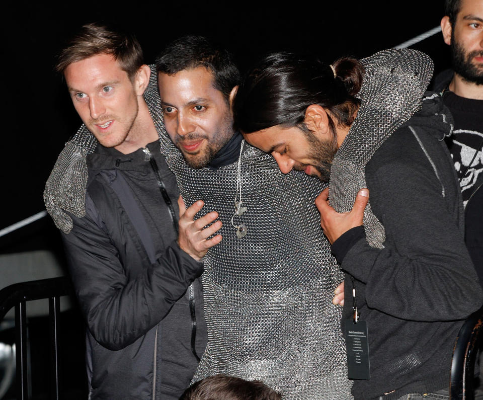 NEW YORK, NY - OCTOBER 08: David Blaine attends the "Electrified: 1 Million Volts Always On" stunt finale at Pier 54 on October 8, 2012 in New York City. (Photo by Laura Cavanaugh/Getty Images)