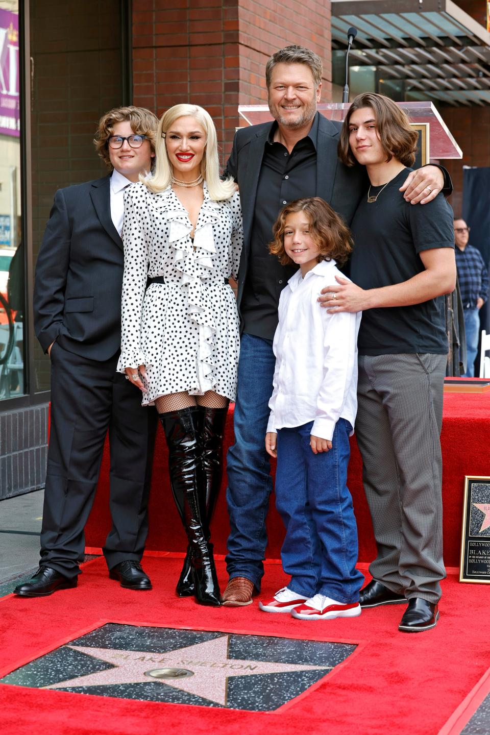 Kingston Rossdale (right) had his debut performance at stepdad Blake Shelton's bar in Oklahoma.