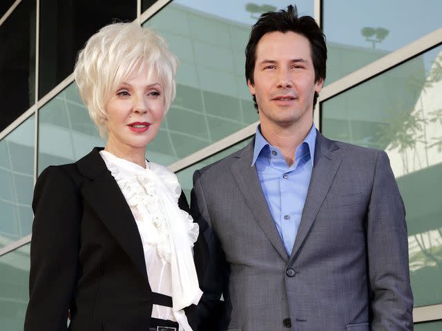 <p>Kevin Winter/Getty</p> Keanu Reeves and his mother, Patricia Taylor, at the premiere of "The Lake House" on June 13, 2006 in Los Angeles, California.