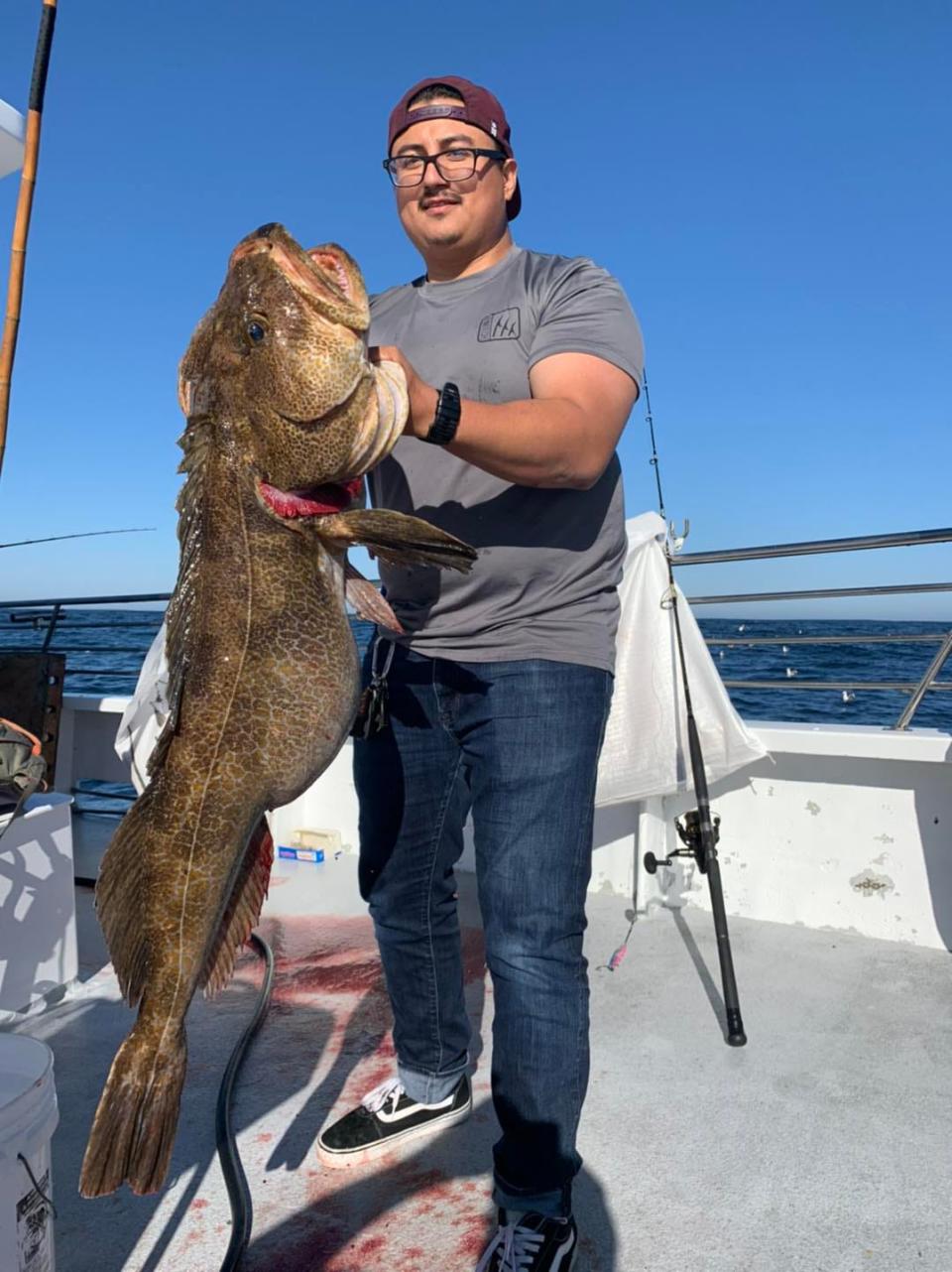 Big lingcod like this one are being caught on fishing adventures to the Farallon Islands and Marin County Coast. This fisherman landed this impressive lingcod while fishing at the Farallon Islands with California Dawn Sportfishing on Oct. 19, 2022.