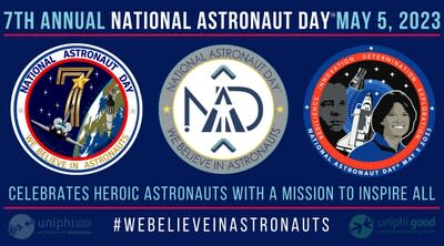 UNIPHISPACE AGENCY, oddział firmy uniphigood, LLC, z dumą ogłasza 7. doroczny Narodowy Dzień Astronautów & # x002122;  5 maja 2023 r. wyznaczono datę upamiętniającą historyczną misję Alana Sheparda (Freedom 7) Honors Pioneering Achievement &  INSPIRACJE ASTRONAUTÓW, NAJWAŻNIEJSZE SALLY RIDE & amp;  Obchody 40. rocznicy historycznej misji (STS-7) obejmują wydarzenia i wydarzenia dotyczące wirtualnych astronautów.  Konkurs studencki.  Więcej z @ www.NationalAstronautDay.com #WeBelieveInAstronauts