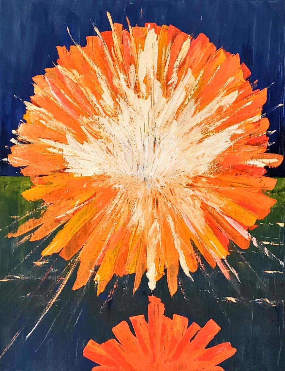 "Sunburst" by Amos Lewis is part of the "Indelible Marks" exhibit at City Hall through April 2022.