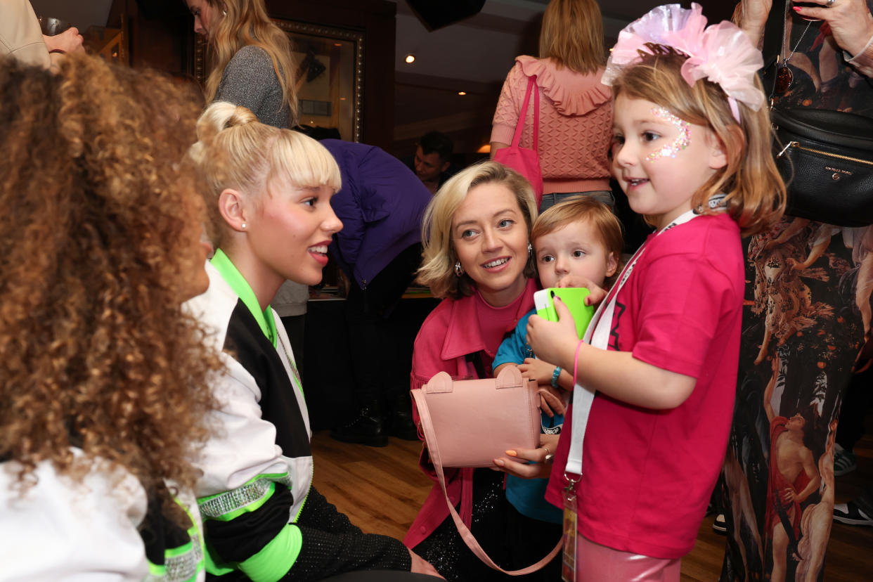 Kelsey Parker, Bodhi Thomas Parker and Aurelia Rose Parker attend the Kidz Bop Never Stop Live tour on April 03, 2024 in London, England. (Photo by Tristan Fewings/Getty Images for Kidz Bop)