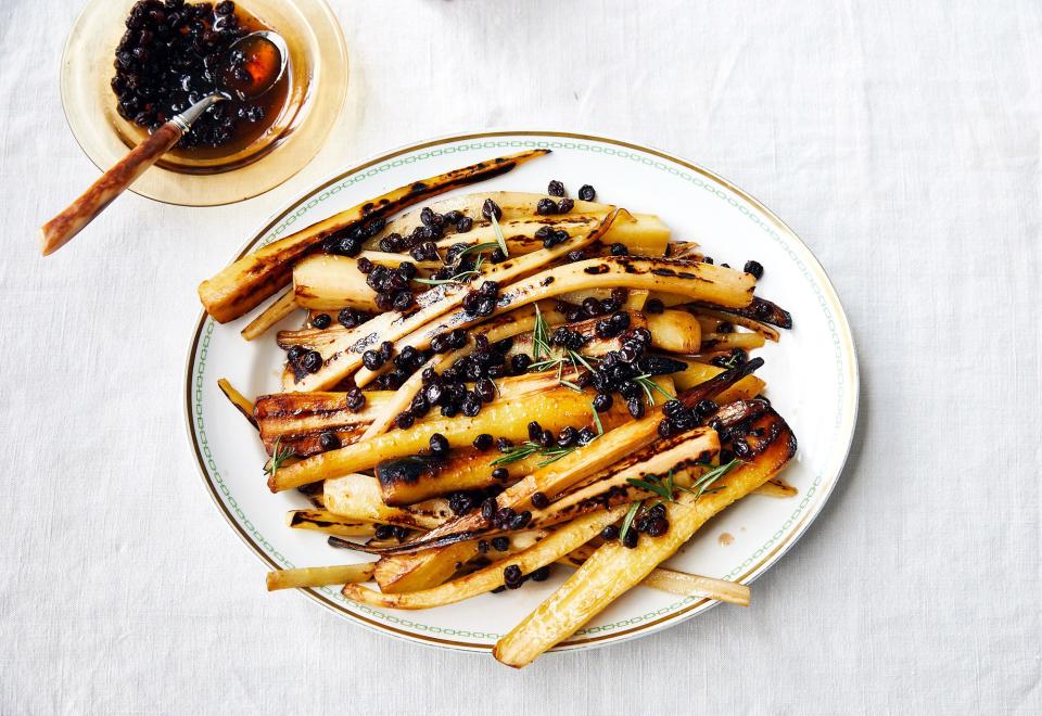 Parsnip Confit with Pickled Currants