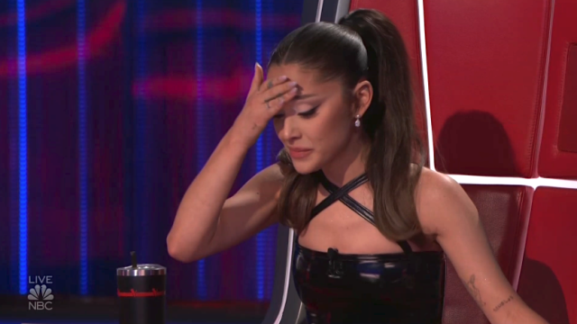 Ariana Grande cries over tough decision on first live 'Voice' results show:  'Oh my God, this is hell!'