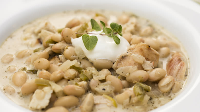 Bowl of white bean stew