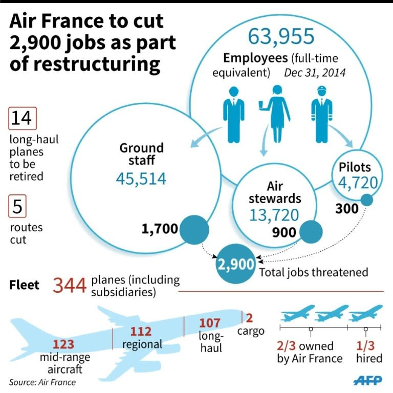 Breakdown of Air France staffing, fleet and where the cuts will fall