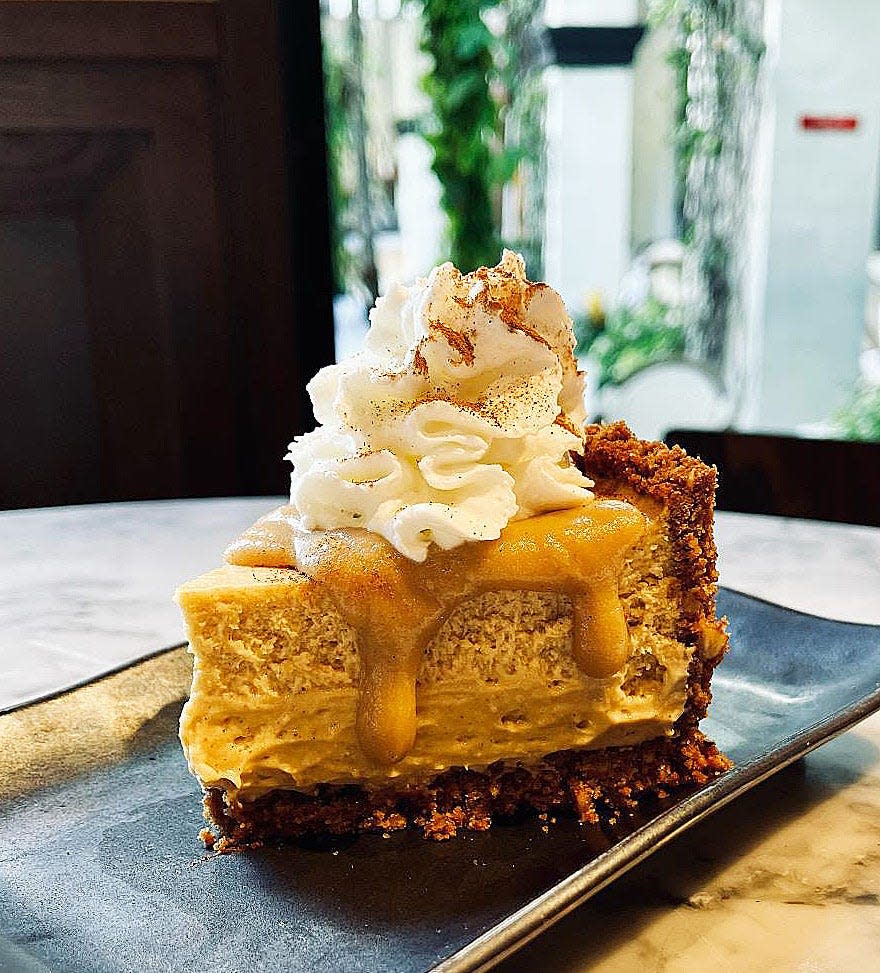 Look for pumpkin cheesecake among selections on a three-course Thanksgiving menu at LoLa 41 at The White Elephant.